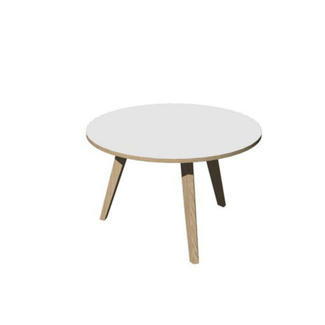 Tavolo riunione tondo Woody - diametro 80 cm - rovere / bianco