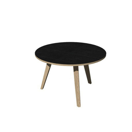 Tavolo riunione tondo Woody - diametro 80 cm - rovere / nero venato