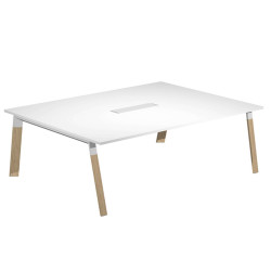 Tavolo riunione Woody - 160 x 120 x 72,5 cm - piano bianco