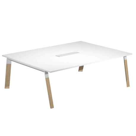 Tavolo riunione Woody - 160 x 120 x 72,5 cm - piano bianco