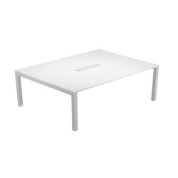 Tavolo riunioni Agorà - 6 posti - 160 x 120 x 72,5 cm - bianco