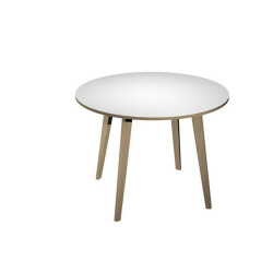 Tavolo rotondo alto Woody - diametro 100 cm - H 105 cm - rovere/bianco