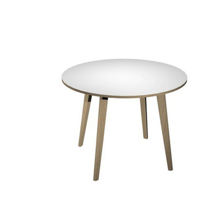 Tavolo rotondo alto Woody - diametro 100 cm - H 105 cm - rovere/bianco