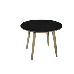 Tavolo rotondo alto Woody - diametro 100 cm - H 105 cm - rovere/nero venato