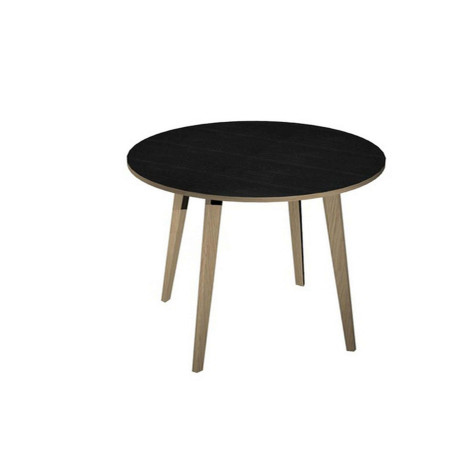 Tavolo rotondo alto Woody - diametro 100 cm - H 105 cm - rovere/nero venato