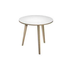 Tavolo rotondo alto Woody - diametro 80 cm - H 105 cm - rovere/bianco