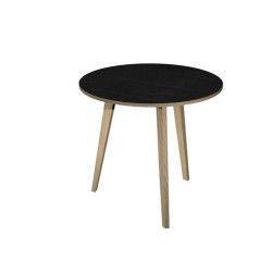 Tavolo rotondo alto Woody - diametro 80 cm - H 105 cm - rovere/nero venato