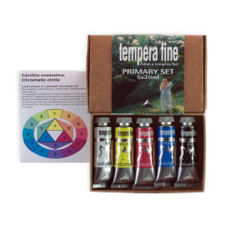 Tempera fine Primary Set - 20 ml - colori primari (nero, bianco inclusi) - Maimeri - set 5 pezzi