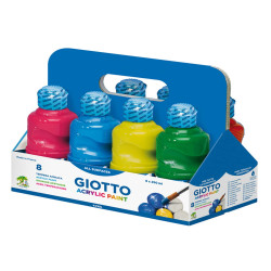 Tempera pronta acrilica - 250ml - colori assortiti - Giotto - schoolpack 8 flaconi