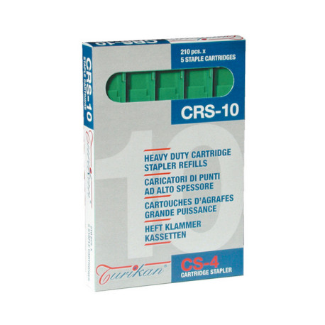 Caricatori CRS6 - 210 punti 10 mm - capacità massima 55 fogli - verde - Iternet - conf. 5  pezzi