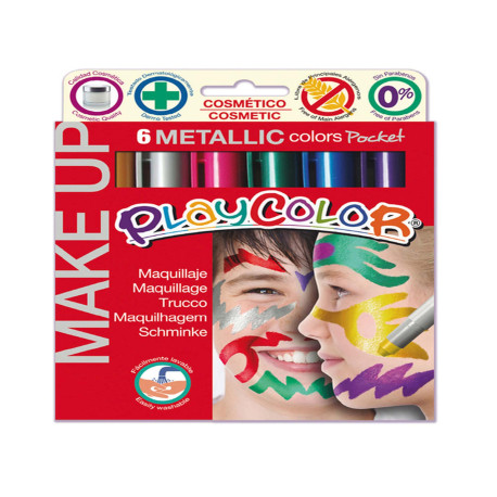 Tempera solida Make Up - cosmetica - Instant - astuccio 6 colori metallic