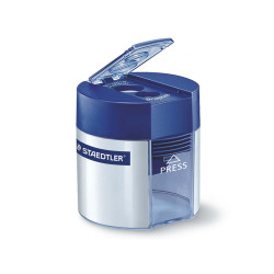 Temperamatite 2 fori con contenitore - blu - Staedtler