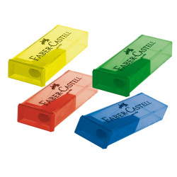 Temperamatite con contenitore - 1 foro - Faber-Castell - conf. 25 pezzi