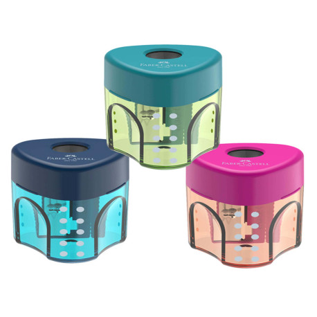 Temperamatite con contenitore - 1 foro - triangolare - con serbatoio - Faber-Castell