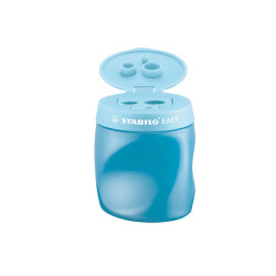 Temperamatite Easy con contenitore - 3 fori  - ergonomico - blu - per destrimani - Stabilo
