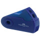 Temperamatite Sleeve con contenitore - 2 fori - con serbatoio - 70x34x20mm - rosso e blu assortiti - Faber-Castell