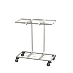 Carrello mobile Triflux - 83,3x36x90 cm - con ruote - 3 portasacco da 100 L ciascuno - acciaio - Medial