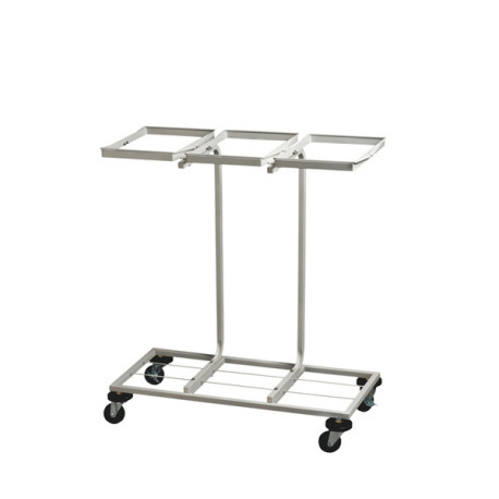 Carrello mobile Triflux - 83,3x36x90 cm - con ruote - 3 portasacco da 100 L ciascuno - acciaio - Medial