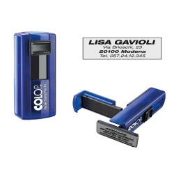 Timbro Pocket Stamp Plus 20 - 14 x 38 mm - 4 righe - autoinchiostrante - blu indaco - Colop