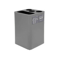 Contenitore per raccolta differenziata - con divisiorio bicchieri - 50 L - grigio - Stilcasa