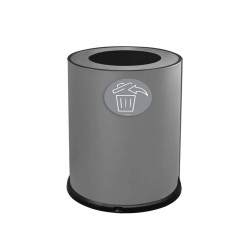 Contenitore tondo per raccolta differenziata - 1 scomparto - 100 L - grigio - Stilcasa