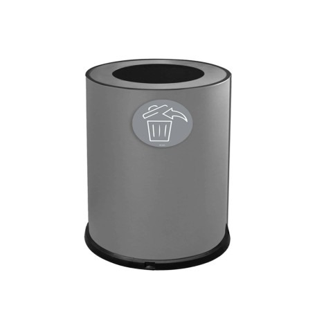Contenitore tondo per raccolta differenziata - 1 scomparto - 100 L - grigio - Stilcasa
