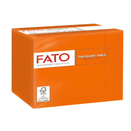 Tovagliolo - carta - 24 x 24 cm - 2 veli - arancio - Fato - conf. 100 pezzi
