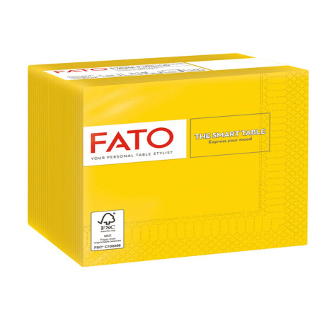 Tovagliolo - carta - 24 x 24 cm - 2 veli - giallo - Fato - conf. 100 pezzi