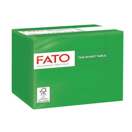 Tovagliolo - carta - 24 x 24 cm - 2 veli - verde smeraldo - Fato - conf. 100 pezzi