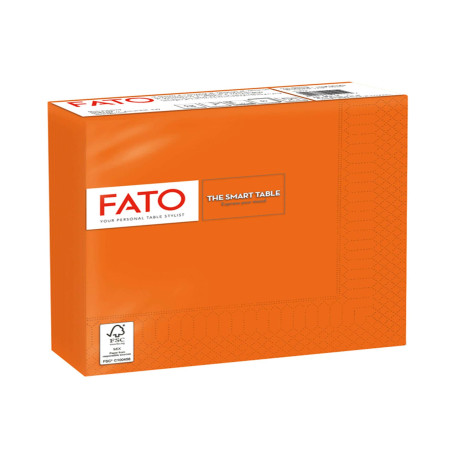 Tovagliolo - carta - 33 x 33 cm - 2 veli - arancio - Fato - conf. 50 pezzi