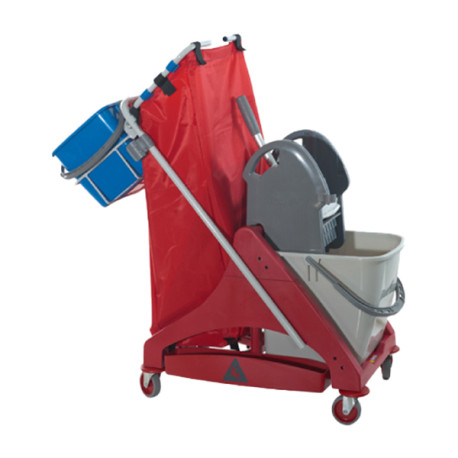 Carrello per pulizie QO-Kart Multi Due - salvaspazio - 25 L - 42 x 101 x 108 cm - Taxon