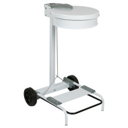 Carrello portasacco - 54,6x60xH94cm - con ruote - 110L - acciaio - bianco - Stilcasa
