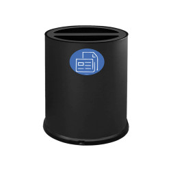 Contenitore tondo per raccolta differenziata - 2 scomparto - 100 L - nero - Stilcasa