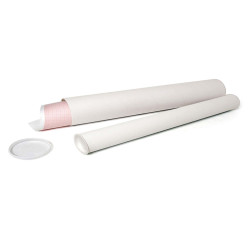 Tubo portadisegni - diametro 6 cm - H 74 cm - cartone - bianco - IKona+