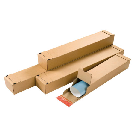Tubo postale CP 072 - doppio strip - 86 x 10,8 x 10,8 cm - cartone ondulato - avana - ColomPac