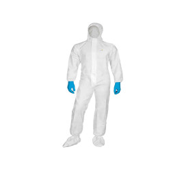 Tuta di protezione da rischio chimico DT115 - monouso - taglia L - PP/PE - bianco - Deltaplus