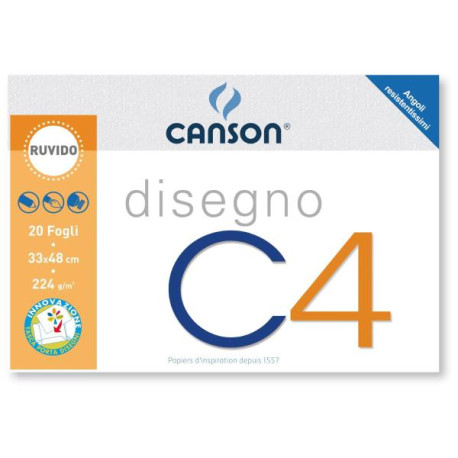 ALBUM CANSON DISEGNO C4 4 ANGOLI RUVIDO 33x48cm 224g
