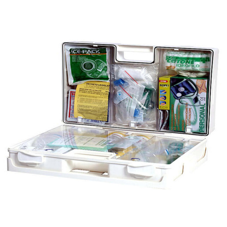 Valigetta di pronto soccorso Multisan - 44,3x33,8x14,7 cm - HACCP - oltre 3 persone - bianco - PVS