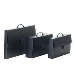 Valigetta Polionda Every Line Total Black - 27x37,5 cm - dorso 8 cm - Favorit
