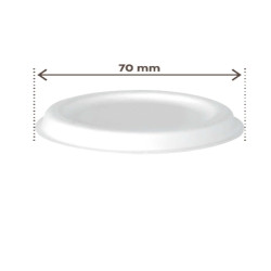 Coperchio in canna da zucchero - per coppetta porta salsa monouso 60 ml - bianco - Signor Bio - conf. 100 pezzi