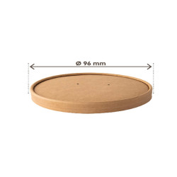 Coperchio per bowl portazuppe monouso - da 180 a 480 ml - avana - Signor Bio - conf. 25 pezzi
