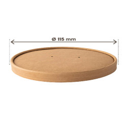 Coperchio per bowl portazuppe monouso - da 780 ml  - avana - Signor Bio - conf. 25 pezzi