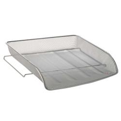Vaschetta portacorrispondenza Mesh - 27 x 6,5 x 34 cm - rete metallica - argento - Alba