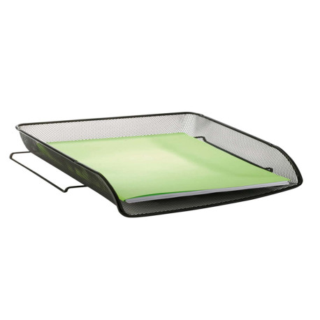 Vaschetta portacorrispondenza Mesh - 27 x 6,5 x 34 cm - rete metallica - nero - Alba