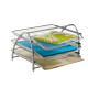 Vaschetta portacorrispondenza Mesh - 3 ripiani - 34 x 29 x 24,5 cm - rete metallica - argento - Alba