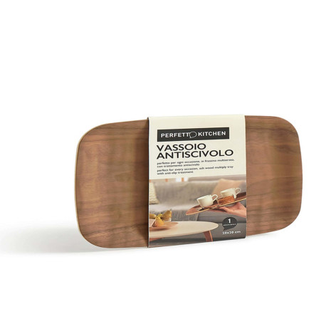 Vassoio antiscivolo - in legno frassino - 28 x 20 cm - Perfetto