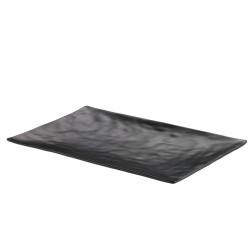 Vassoio rettangolare - 24 x 13,8 x 2 cm - melamina - nero - Leone