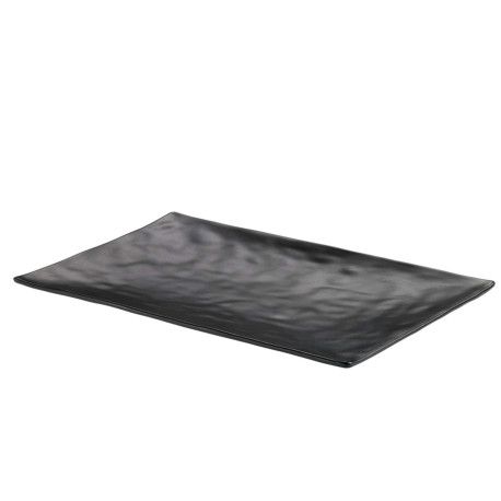 Vassoio rettangolare - 30 x 21 x 3 cm - melamina - nero - Leone
