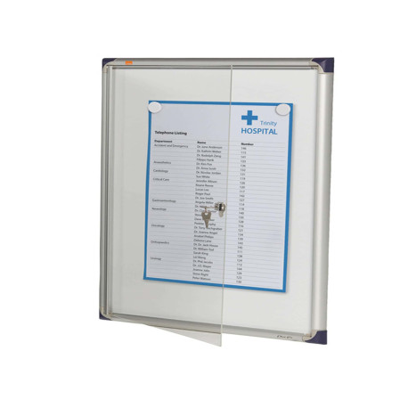 Bacheca per interni ultrapiatta - fondo in metallo magnetico bianco - 4 fogli A4 - verticale - Nobo