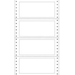 Etichette adesive a modulo continuo TT951 - in carta - corsia singola - permanenti - 140 x 60 mm - 4 et/fg - 100 fogli - bianco